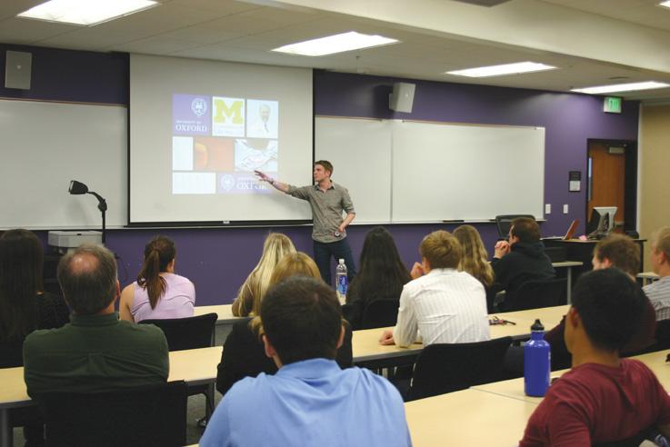 In person classes are slated to resume at the end of March. 

Pictured: Oxford professor James Groves came to CLU to give a lecture on neuropsychology.