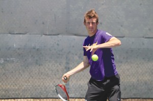 Ready to go: Connor Treacy preparing for SCIAC tourney.  Photo by Tora Thuland - Staff Photographer