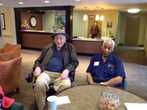 The Legacy Project: Students pair with senior citizens like Chuck Metchis (left) and Charles Graham (right) to learn and grow from each other through CLU’s Senior Buddies program. Photo courtesy of Stacey Domingues 