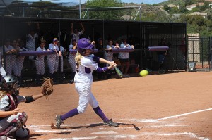 Power Outage: Shonna Christianson and the Regals were unable to manufacture any runs in both games against the Redlands on March 30 at Hutton Field. They mastered only 6 hits in the two 8-0 defeats. Photo by Isabella Del Mese-Staff Photographer