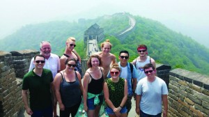 Cal Lutheran takes on the Great Wall of China: Cal Lutheran student’s enrolled in the China travel seminar: New media class and professors at the Great Wall of China.  Photo courtesy of: Ryder Christ