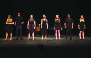 Singing for people to hear: Students from California Lutheran University performed four songs at the 20th anniversary of the Thousand Oaks Civic Arts Plaza. Photo courtesy of Amber Rocha