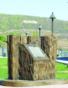 The Foundation: Construction has begun on the statue remembering the foundation Coach Bob Shoup laid into the Cal Lutheran Football program. Photo by Charlotte Luisa - Staff Photographer