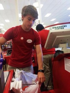 Internet sensation: Sixteen year old Alex Lee, a Target employee became famous after his photo went viral on Twitter. He is now saying he can't leave his house because he has received several death threats since his appearance on the Ellen DeGeneres Show, according to an article published in the New York Times. Photo courtesy of Twitter