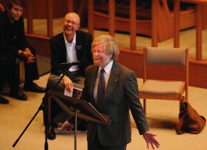 Concert time: Students at California Lutheran University watched music composer Morten Lauridsen perform with the Cal Lutheran choral ensemble and the Areté Vocal Ensemble.