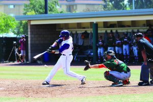 Senior designated hitter Collin Crowl had a go-ahead RBI double in the eighth inning of the second game of the doubleheader on April 11. 