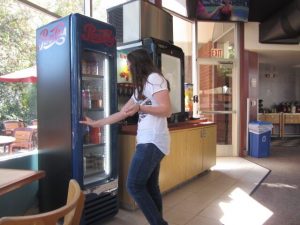 Expressing Fondness: "I literally love Pepsi, so I couldn't be any more happy," senior Kristen Acosta said.  Photo by Andrew Turley - Staff Photographer