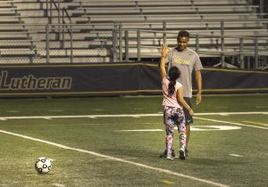  Seven-year-old Sophia Tapia, drafted by the Regals soccer team via Cancer Fit Inc., has inspired the Regals with her strength and optimism. Photo by Brady Mickelson - Staff Photographer