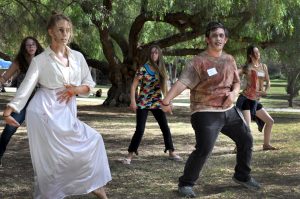 Breaking records: Students from Cal Lutheran danced in unison on Oct. 24 with people all over the world to Michael Jackson’s hit “Thriller” in an attempt to break a world record. Photo by Eric Duchanin - Staff Photographer