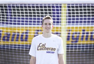 Sophomore Brandon Kearney has finally found stability after changing both schools and positions. He ranks in the top five in the conference in shots, shots on goal, points and goals.  Photo by Brady Mickelson - Staff Photographer