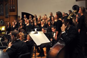 The CLU Choir, Women's Chorale and University Symphony performed to a packed Samuelson Chapel on Dec. 5. The show featured a combination of classical violin pieces, Christmas hymns and some contemporary Christmas classics.  Photo by Eric Duchanin - Staff Photographer