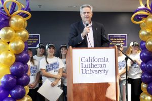 New Thousand Oaks Mayor Joel Price honors the Regals and says how exciting they have made his first week as mayor. Photo by Annika Stenfjord - Photo and Web Editor