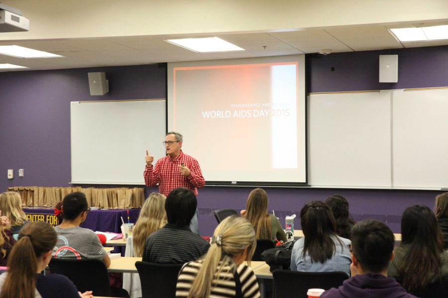 Eric Kamm, who has been HIV positive for 15 years, presented the facts and misconceptions about HIV to students.

Photo by PK Duncan - Staff Photographer