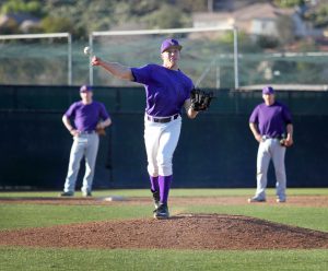 Billy Davison, a transfer that will be helpful to the Kingsmen success this season, mid-throw on the pitcher's mound during practice. Photo by Madi Schmader - Staff Photographer