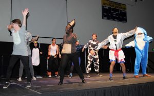 The 10 participants of Mr. Kingsmen began the show with a choreographed dance to the Lions King’s “Just Can’t Wait to be King.”   The men were able to showcase their talents, which inlcuded salsa dancing, singing, and recorder playing.  Throughout the pageant the audience voted for who they wanted to be crowned Mr. Kingsmen. Photo by Jackie Rodriguez - Staff Photographer