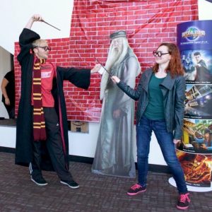 On Saturday, April 9th, iCLU Radio hosted Potterfest, a Harry Potter party. Students were able to dress up in their favorite Harry Potter apparel and take Harry Potter themed photos. Photo by Kamehana Lee - Staff Photographer