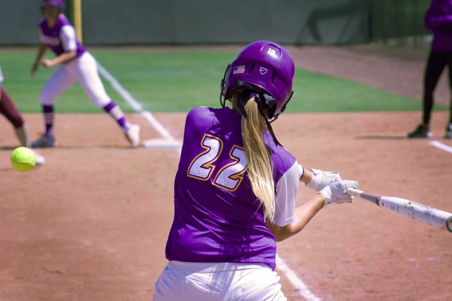 Senior outfielder Andrea Brackpool went 3-for-6 with a double and RBI in the Regals’ doubleheader against Redlands April 2. 
Photo by Kamehana Lee - Staff Photographer