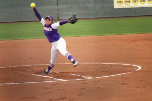 Junior pitcher Nicole White-Madolara gave up just one run in 3.1 innings of work in the second game of the doubleheader on April 10. Photo by Kamehana Lee - Staff Photographer