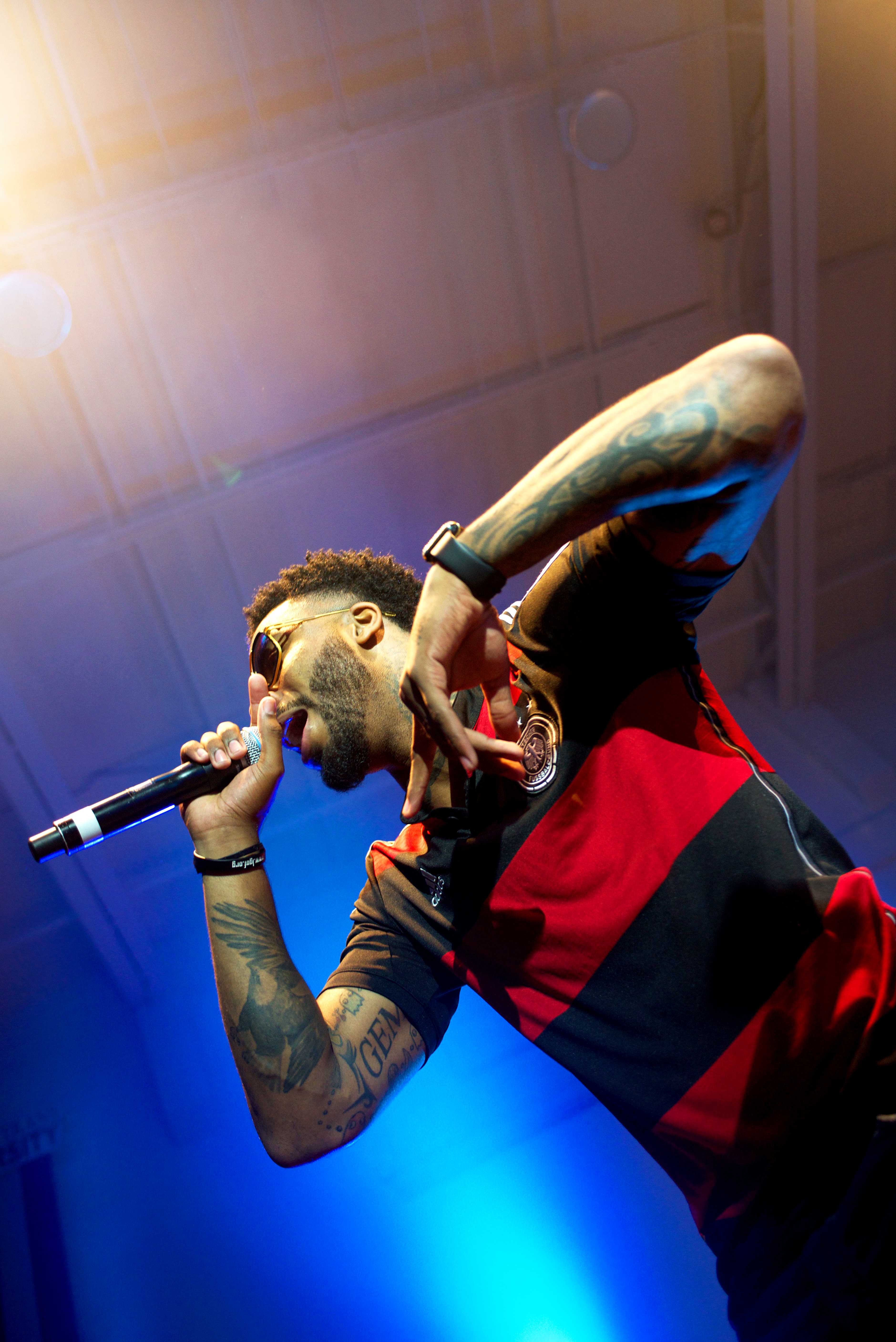 Sage the Gemini performed in the Gilbert Sports Arena on April 29. Sage performed “College Drop” as well as Flo Rida’s “Going Down for Real.” Sage closed his set with his hit,  “Gas Pedal.”  Photo by Eric Duchanin - Senior Photographer