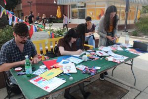 “This is hosted by the Morning Glory magazine, and since we do creative writing and we do artwork in there, I thought this would be fun for our students,” said Kellie Warren. (L to R) Graham Hancock, Kellie Warren, Lauren Rezak, Michelle Handal. Photos by Morgan Mantilla - Staff Photographer 