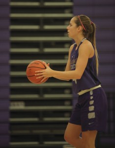 Hoisting up: Senior guard Jessica Salottolo looks to carry her team in her final year to a successful 2016-2017 season. Photo Credit--PK Duncan Staff Photographer