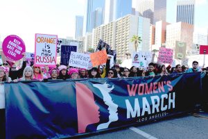 Hear them roar: Thousands of activists rallied in the Los Angeles streets.
