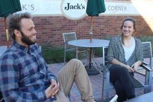 (L to R) Tutors Jack Kirby and Stephanie Rolfson. Cal Lutheran students talk about their experiences working for Danny’s Tutoring. Photos by Brandy Alonzo-Mayland - Staff Writer 