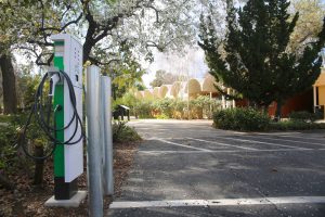  CLU’s car charging stations are located directly behind Mt. Clef residence hall in the corner of the main parking lot on campus.