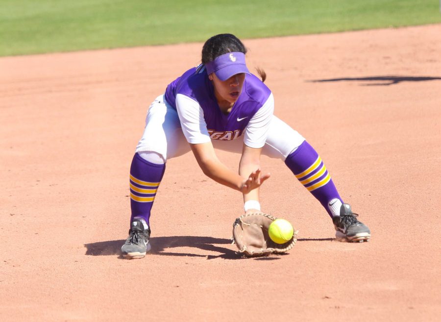 Looking forward: Junior third baseman Olivia Leyva went 4-11 hitting .363, with three runs and two RBIs over the four weekend games.

Photo by P.K. Dunca--Staff Photographer