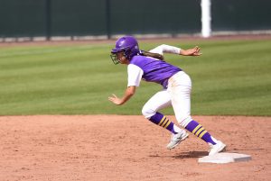 Junior outfielder Jacy Watanabe went 7-13 on the weekend hitting .538, scoring three times, walking once and stealing one base in the Regals weekend split. Photo by P.K. Duncan- Staff Photographer