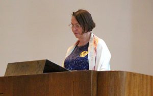 Prayer: Rabbi Michael gives the blessing during the weekly Thursday University chapel service.