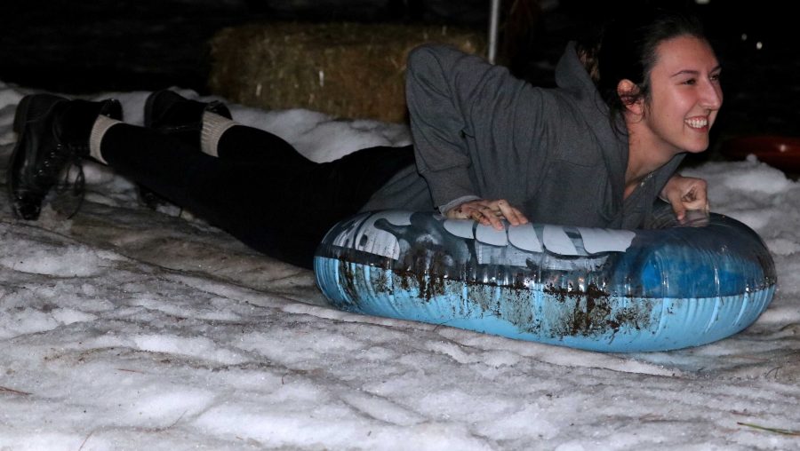 Winter in Southern California: Cal Lutheran student sleds into the holiday season at Let It Snow.
Photo by Inga Parkel- Photojournalist