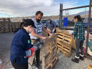 Building homes: Members on the Alternative Break working in Taos, New Mexico Photo provided by Madeline Liberti