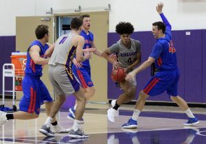 Freshman Cole Thomas was a bright spot for the Kingsmen on Saturday. He tied his season high with 8 points while going 3-4 from the field. Photo by Saoud Albuainain- Photojournalist