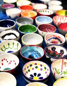 Every ceramic bowl at the Bowls of Hope event was hand-painted by a Ventura County community member. Photo by Rose Riehl - Reporter