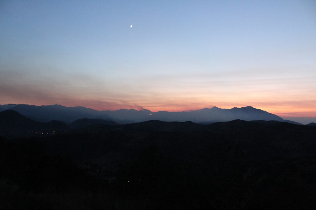 The Santa Monica Mountains at sunset Saturday night.  Photo by Brooke Stanley - Sports Editor 