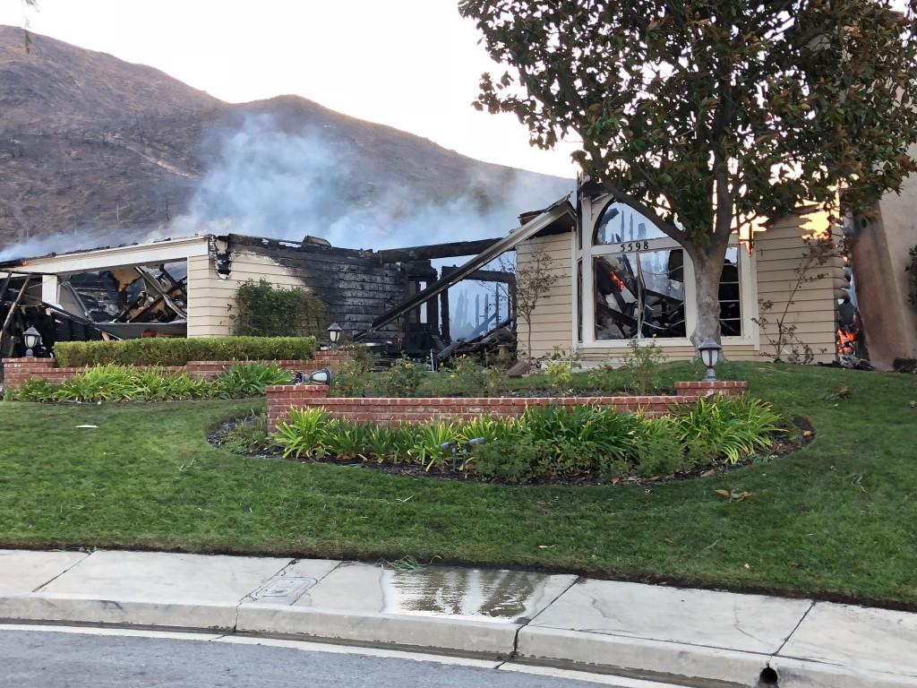 Multiple homes in Oak Park have burned in the Woolsey Fire. Ventura County Sheriff's Office said in a live stream update Friday morning that there is no official count of the number of structures destroyed in the fire.  - Photo provided by Paul Macaluso