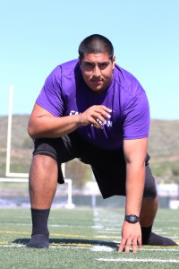 Junior football offensive lineman and track and field thrower Danny Avila started sumo wrestling in 2016 after watching sumo videos on YouTube. He said he was hooked after the first time he tried it. He has since won the bronze medal at the U.S. National Championships in St. Joseph, Missouri and is the third-ranked heavyweight in the nation. (Photo by Arianna Macaluso - Photo Editor)