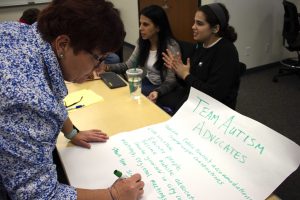 Advocating for change: Attendees break into small groups to find solutions to everyday problems people with autism face.  Photo by Jessica Colby - Photojournalist