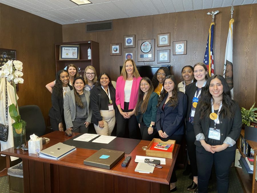 Future leaders coming together: Cal Lutheran students meet with Assemblymember Jacqui Irwin during their trip to Sacramento.