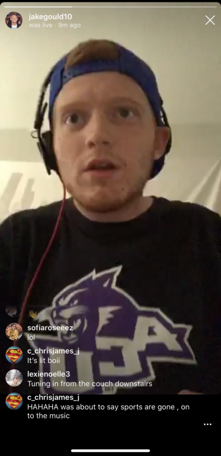 CLU Alumnus and radio personality Jake Gould hosts a impromptu Instagram Live to engage with his friend and followers during the COVID-19 pandemic.
