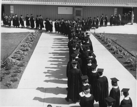 California Lutheran University holds its first commencement in May 1964.