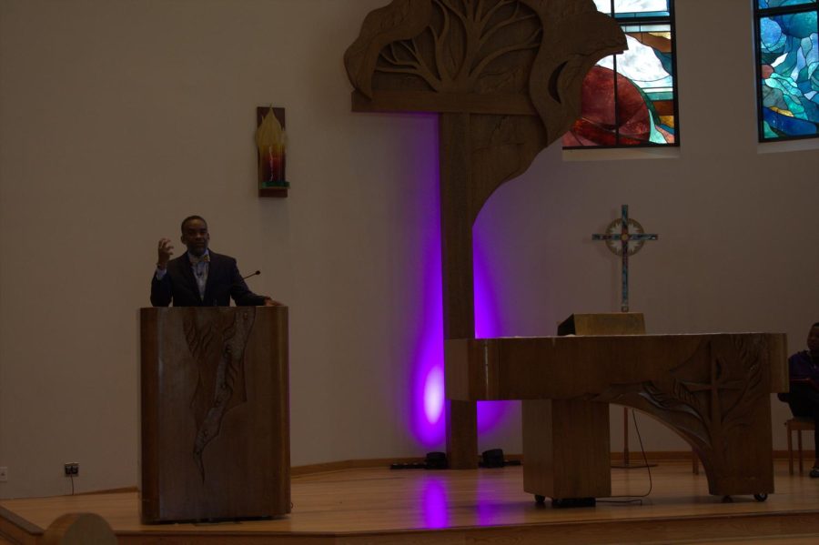 Reverend Scott Adams speaking during University Chapel, Thursdays at 11:25 a.m.