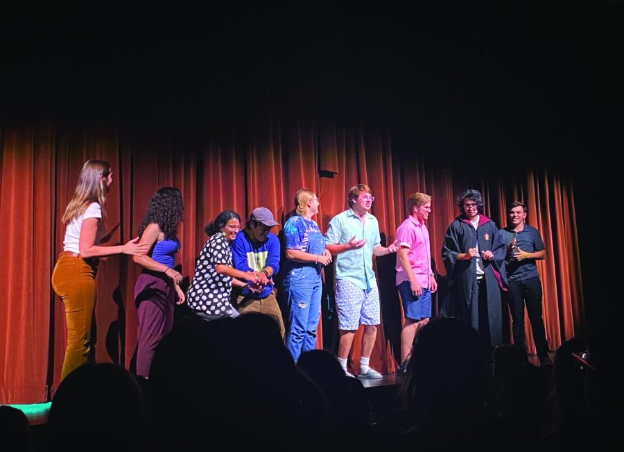 The Improv Troupe’s introduction scene was about welcoming its five new members. 