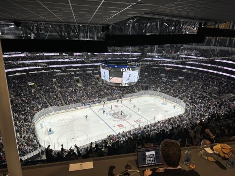 The LA Kings ice hockey team face the Vancouver Canucks in an NHL game at Crypto.com Arena