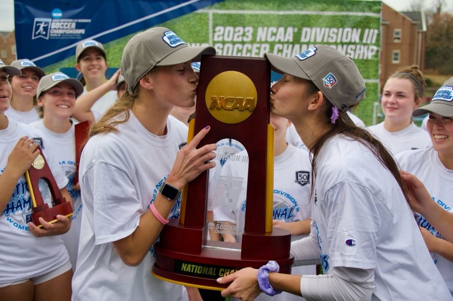 The+Regals+soccer+team+celebrates+its+first+NCAA+National+Championship.