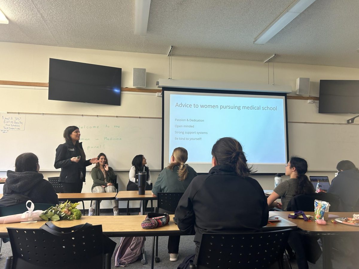 The CLU Women in STEM recently hosted the Women in Medicine Panel on April 8 with Medical Doctor Layla Farrahi, Physician Assistant for Ventura Orthopedics and alumna from Cal Lutheran Khristina Shad and Department Administrator of the Specialty Advice Nurse Department at Kaiser Permanente Katharina Galang.