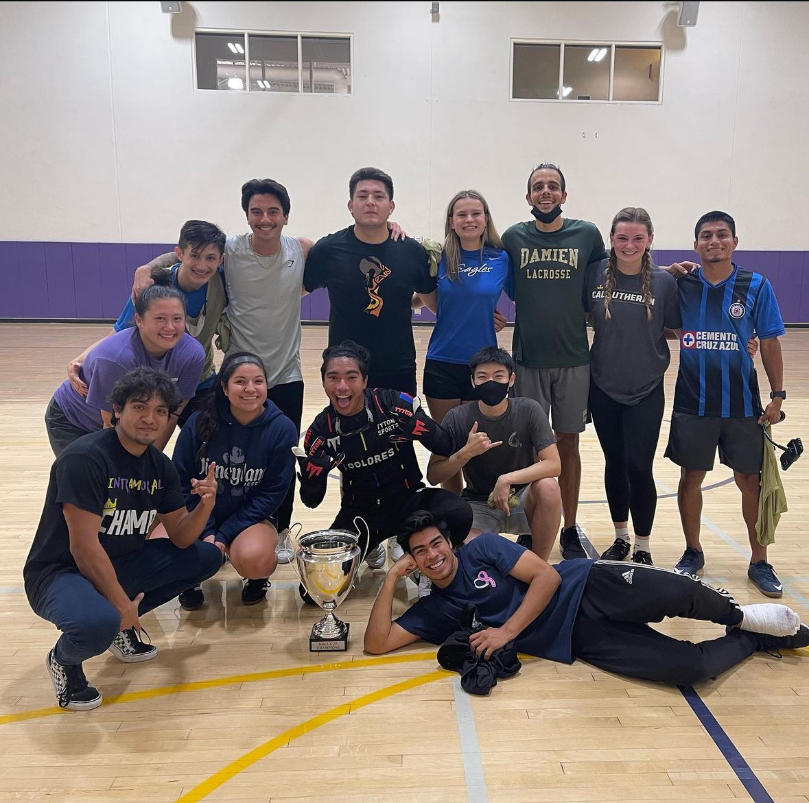 Intramural+soccer+team%2C+Smurfs+Pt.+4%2C+poses+for+a+photo+after+winning+their+tournament.+