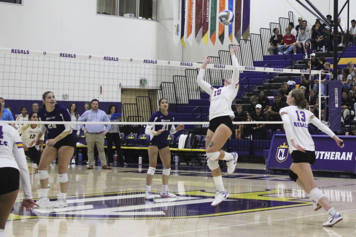 Tess Holbert digs towards the end of the last set. 