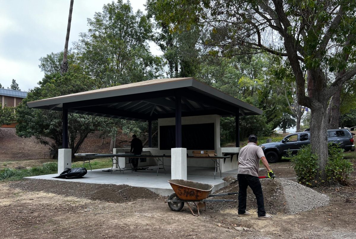 Construction on the outdoor classroom continues. 